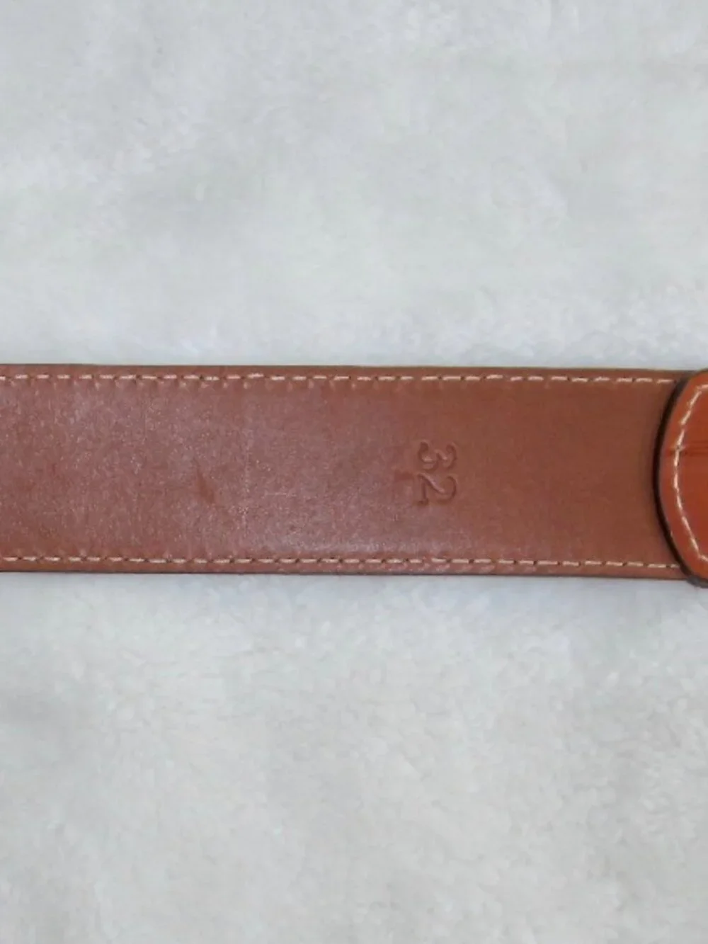 Brown Leather & Navy Patterned Men's Belt